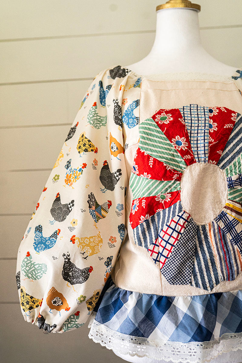 The Old Quilt Blouse Made with Vintage Fabric Size S-L
