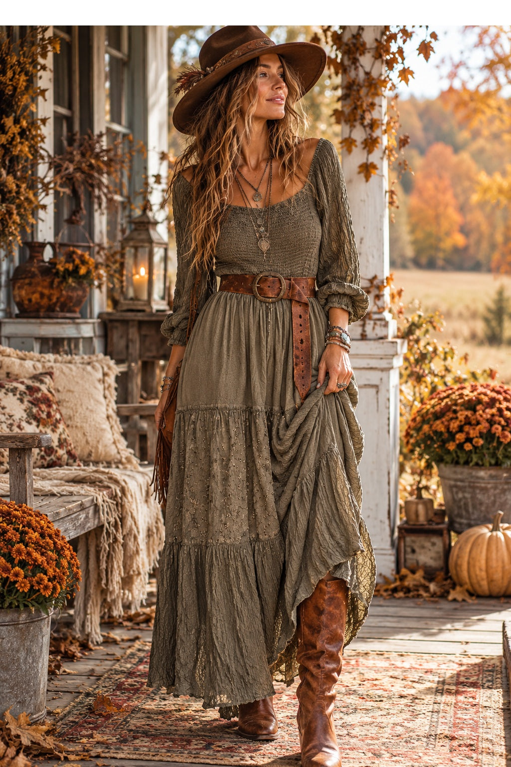 Willow Whispers Bohemian Maxi Dress