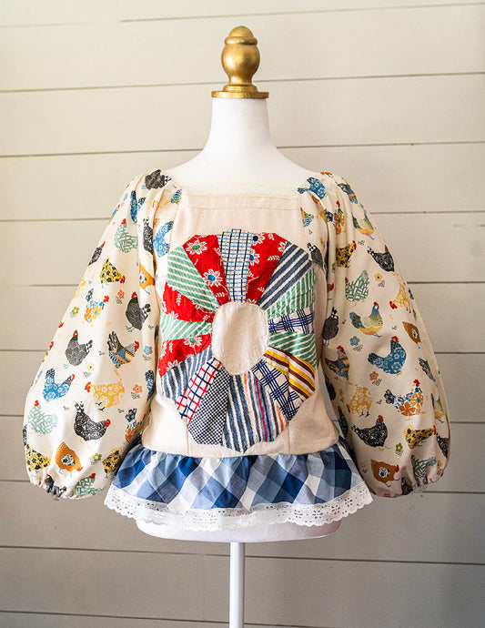 The Old Quilt Blouse Made with Vintage Fabric Size S-L