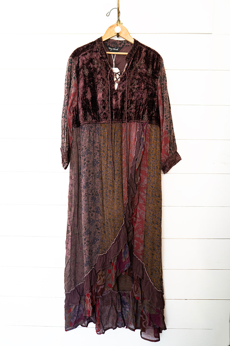 Gypsy Rose Velvet & Patchwork Maxi Dress