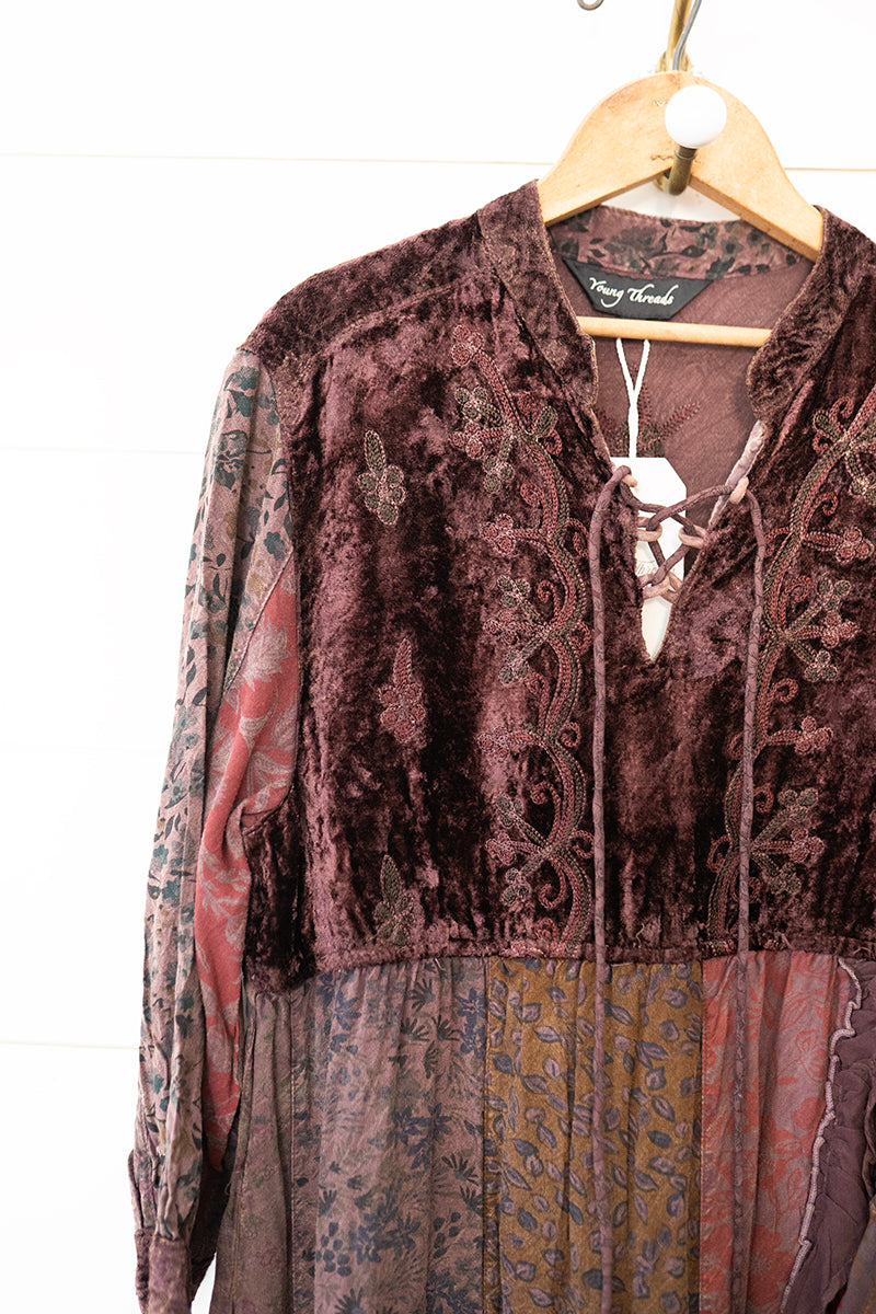 Gypsy Rose Velvet & Patchwork Maxi Dress